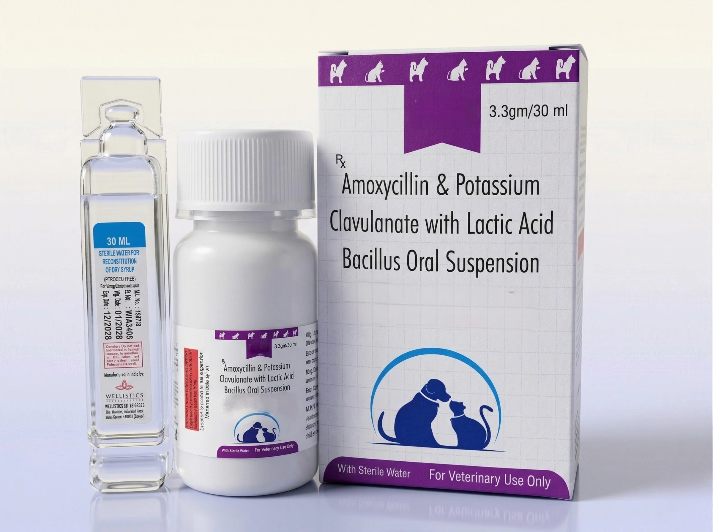 AMOXYCILLIN & POTASSIUM CLAVULANATE WITH LACTIC ACID BACILLUS ORAL SUSPENSION 3.3GM / 30ML
