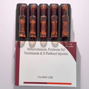 METHYLCOBALAMIN, PYRIDOXINE HCL NICOTINAMIDE & D-PANTHENOL INJECTION 1000 MCG, 100 MG, 100 MG, 50 MG.