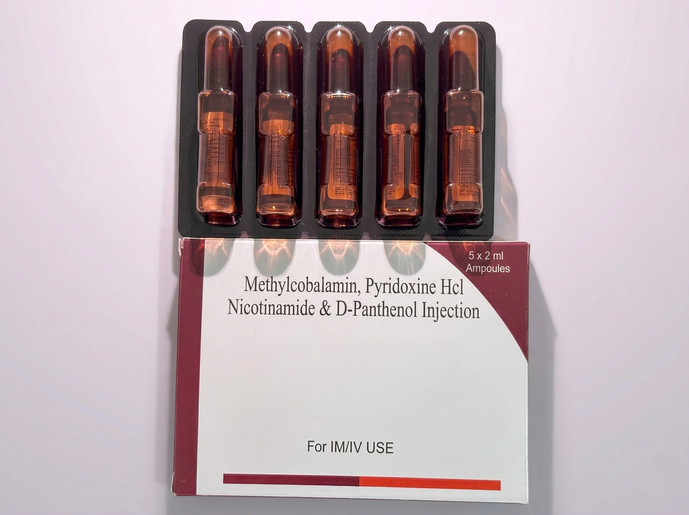 METHYLCOBALAMIN, PYRIDOXINE HCL NICOTINAMIDE & D-PANTHENOL INJECTION 1000 MCG, 100 MG, 100 MG, 50 MG.
